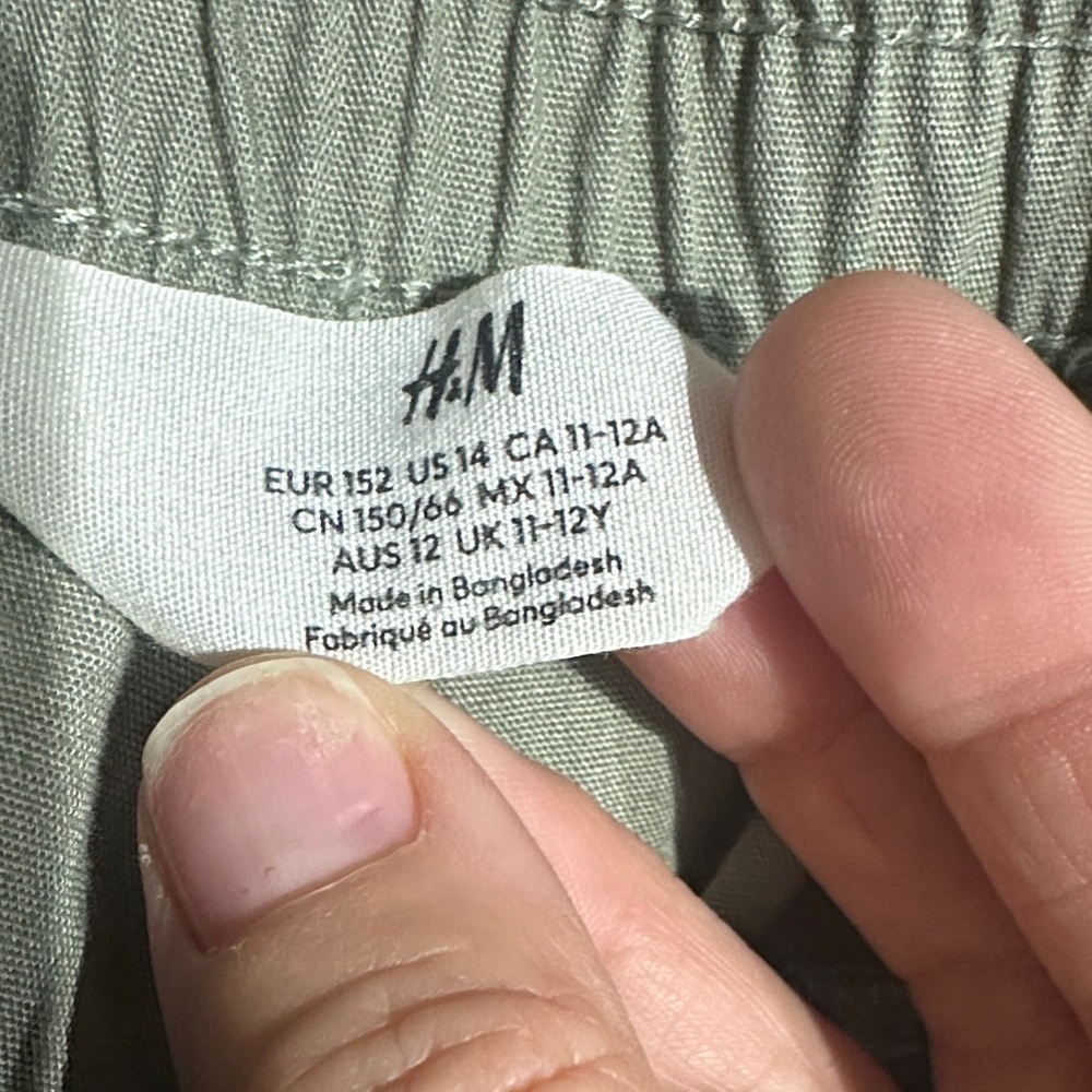 H&M Light Grayish Green Cargos